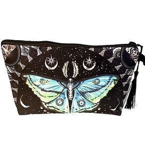 NEW
 Lunar Luna Moth Moon Phases MakeUp Bag/Pouch moth zippered case moth